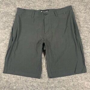 Travis Mathew Shorts Mens 34 Grey Golf Performance Stretch Micro Striped Luxury